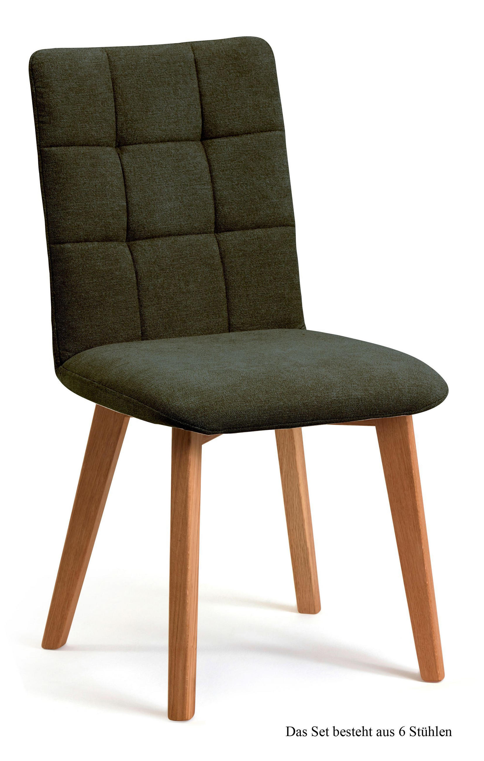 ESSZIMMERSTUHL (6er-Set) Dareen 47x91x60 Eiche geölt/Khaki - Dunkelgrün/Eichefarben, Kunststoff (60/91/47cm) - 58aufmkessel