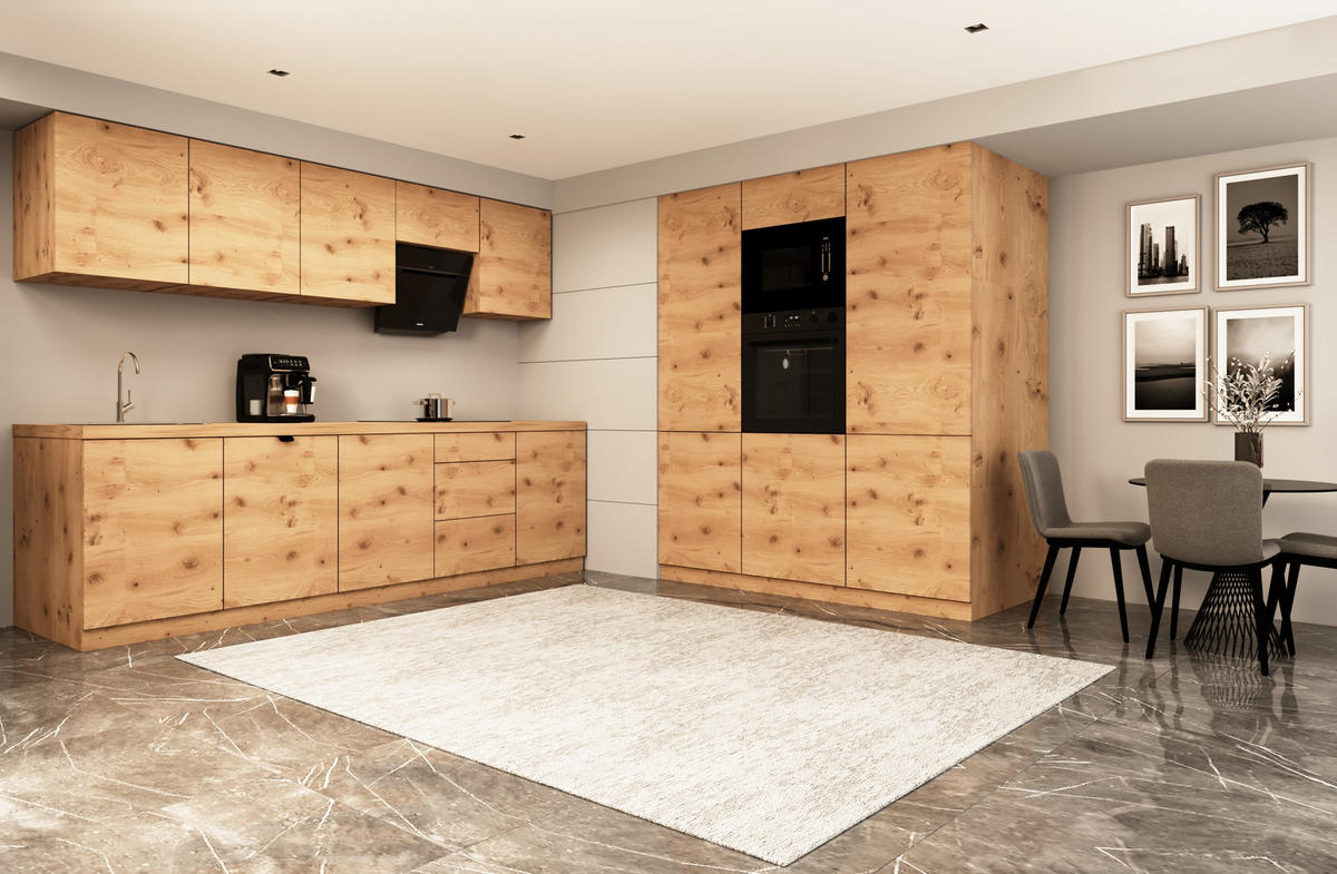 KÜCHENZEILE 300 cm - Langen KL17-M300 - in Artisan Eiche - Eiche Artisan, Holz (460/212/58cm)