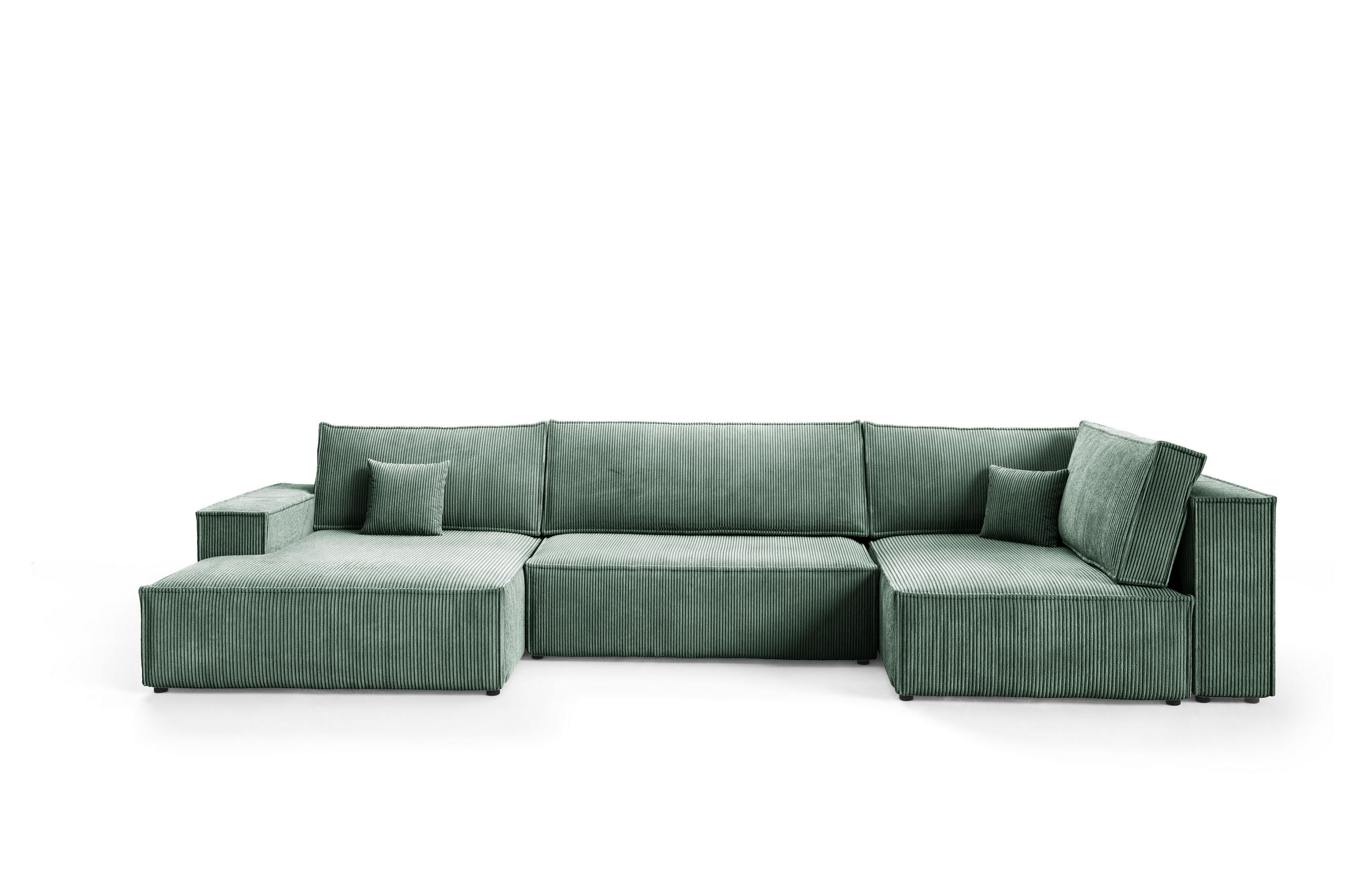 WOHNLANDSCHAFT Pablo Maxi mit Schlaffunktion Grün Cord - Grün, Textil (397/85/148cm) - Bromarkt