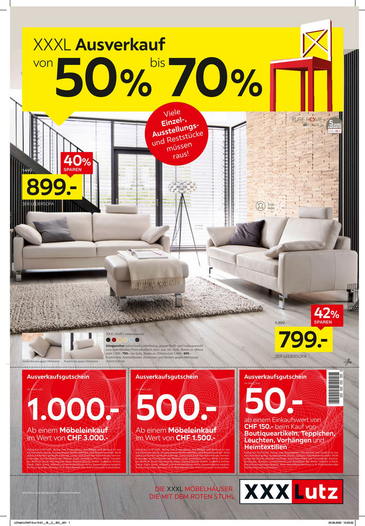 XXXL Ausverkauf von 50% bis 70%