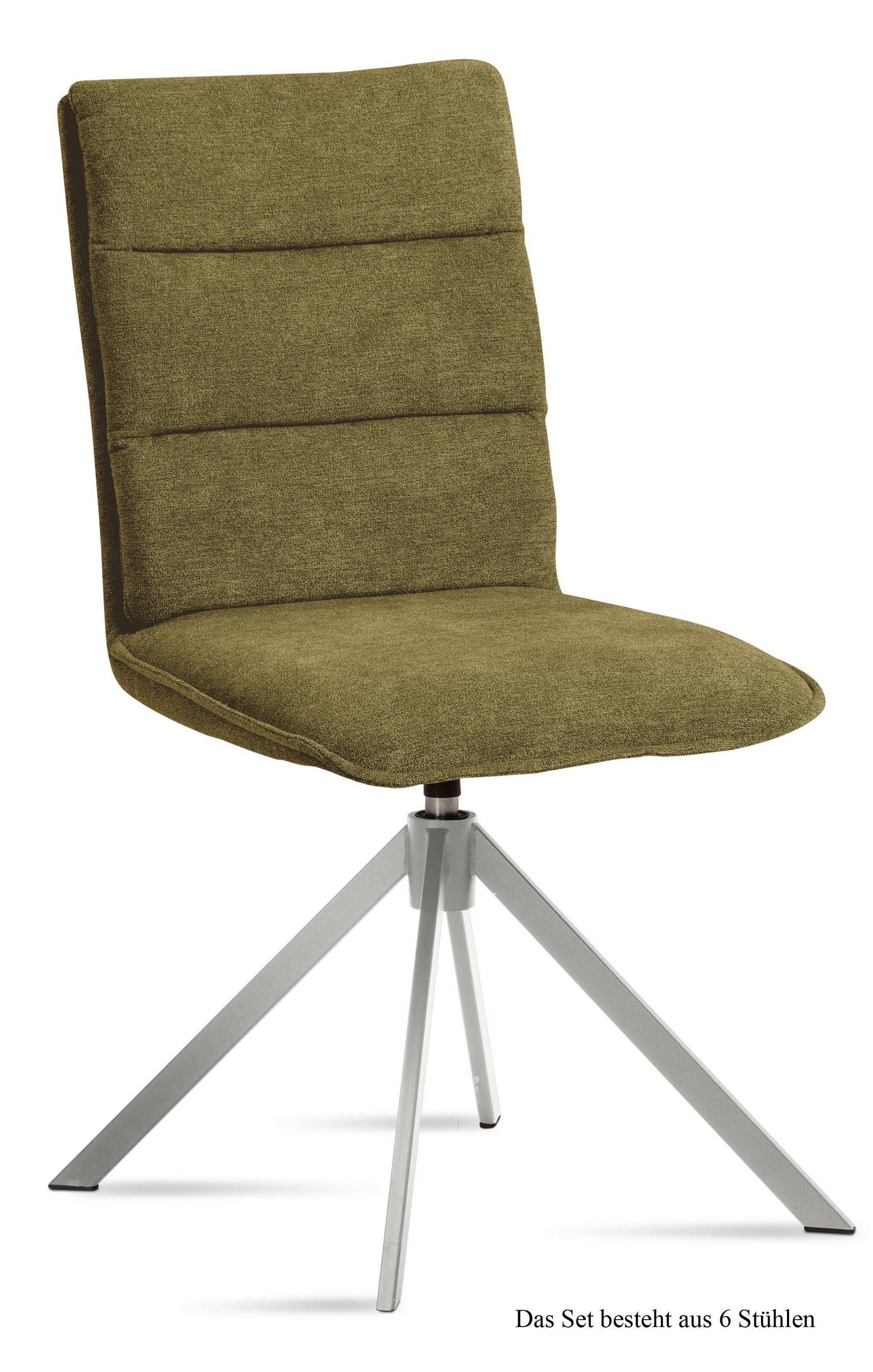 ESSZIMMERSTUHL drehbar (6er-Set) Dulcie 47x92x60 Edelstahl/Olivgrün - Edelstahlfarben/Olivgrün, Kunststoff (60/92/47cm) - 58aufmkessel