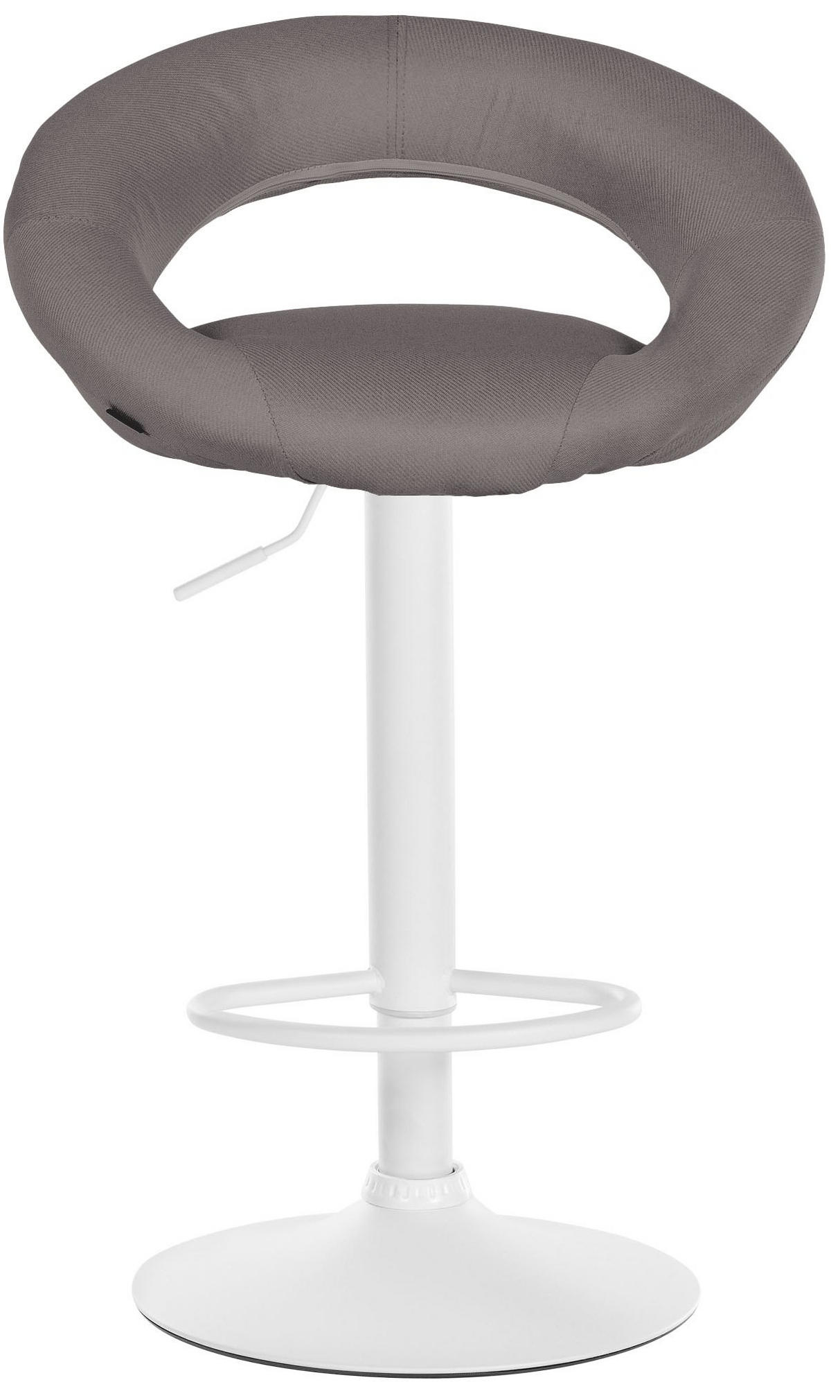 BARHOCKER Stoff grau - Weiß/Grau, Textil/Metall (52/77/47cm) - CLP