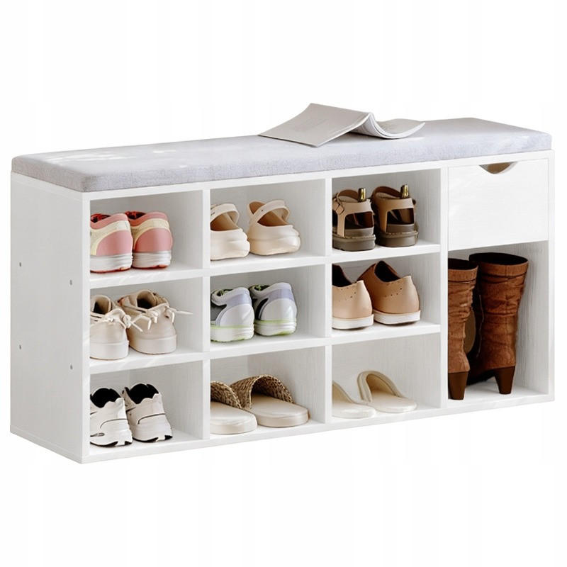 SCHUHSCHRANK, weiß 30/100/48 cm - Weiß, Holzwerkstoff (60/15/45cm)