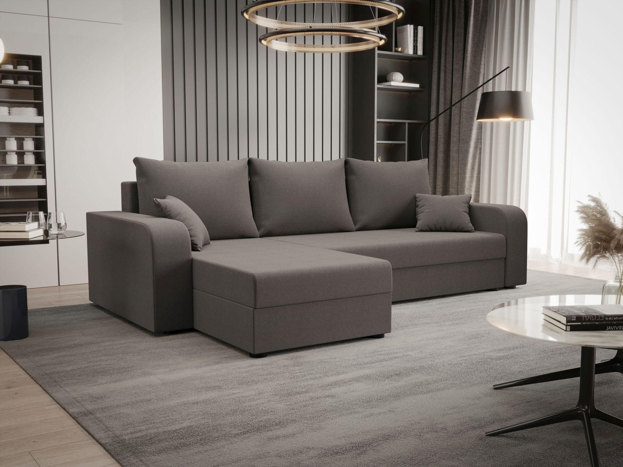 ECKSOFA HEWLET L BIS Sawana 21 Links mit Schlaffunktion - Grau, Textil (240/140cm) - Bedante