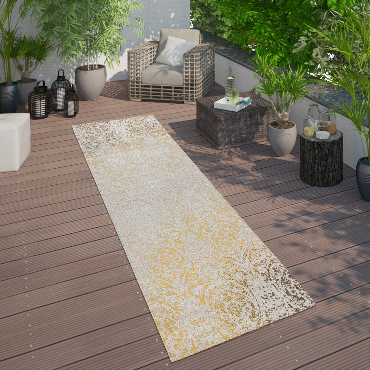 OUTDOORTEPPICH 60/100 cm Artigo 415 - Gelb, Textil (60/100cm) - Paco Home