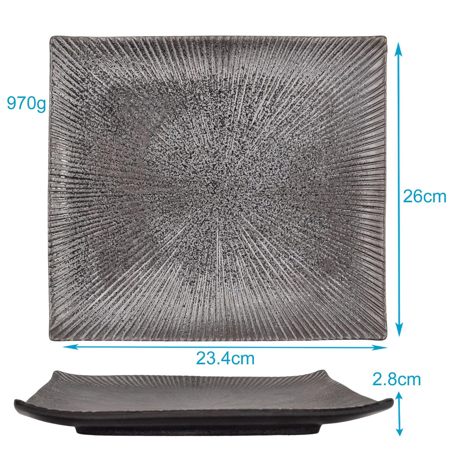 SUSHI TELLER - Schwarz, Keramik (23.4/3.8/26cm) - Intirilife