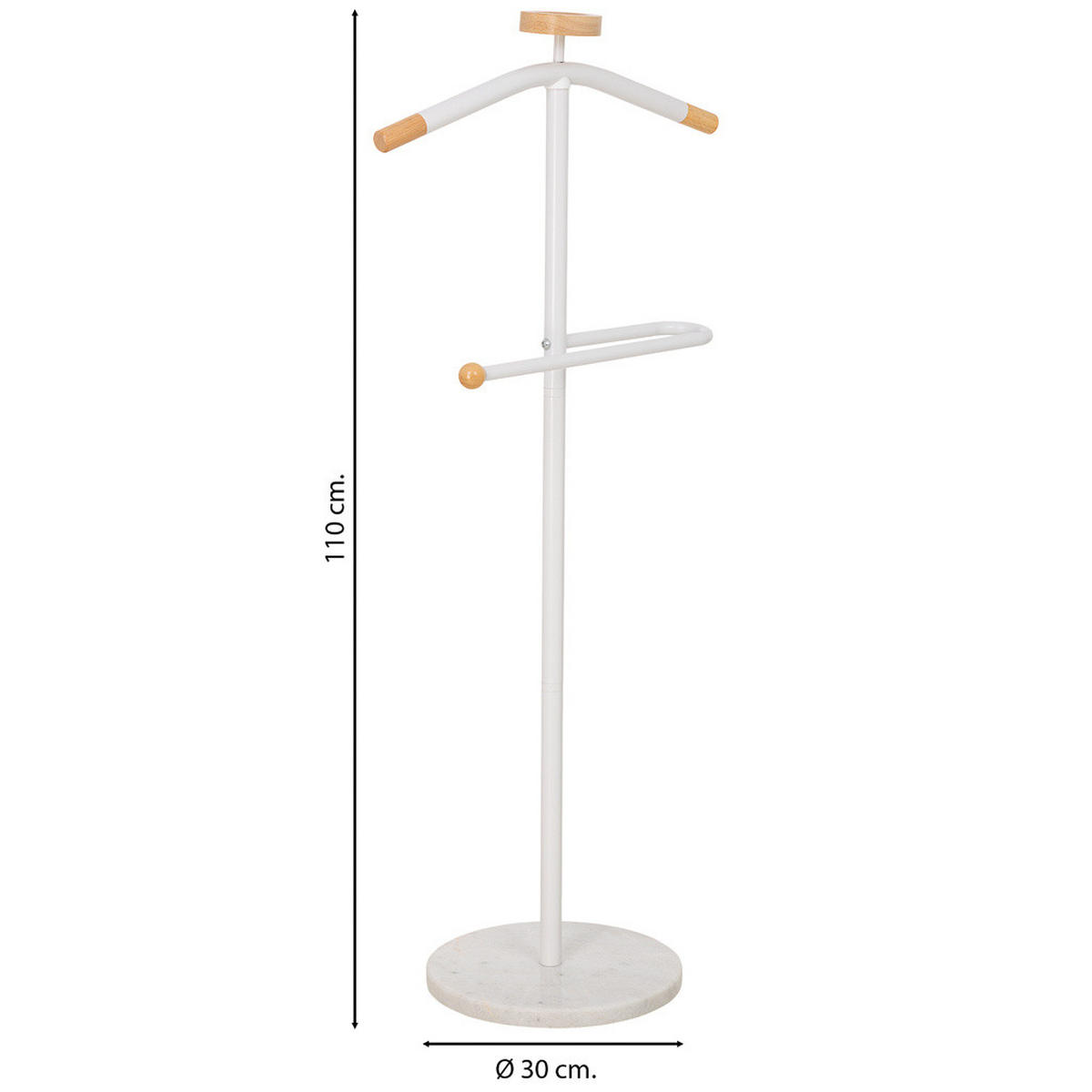 GARDEROBENSTÄNDER aus metall - Weiß, Metall (30/120/30cm) - Wanderlust