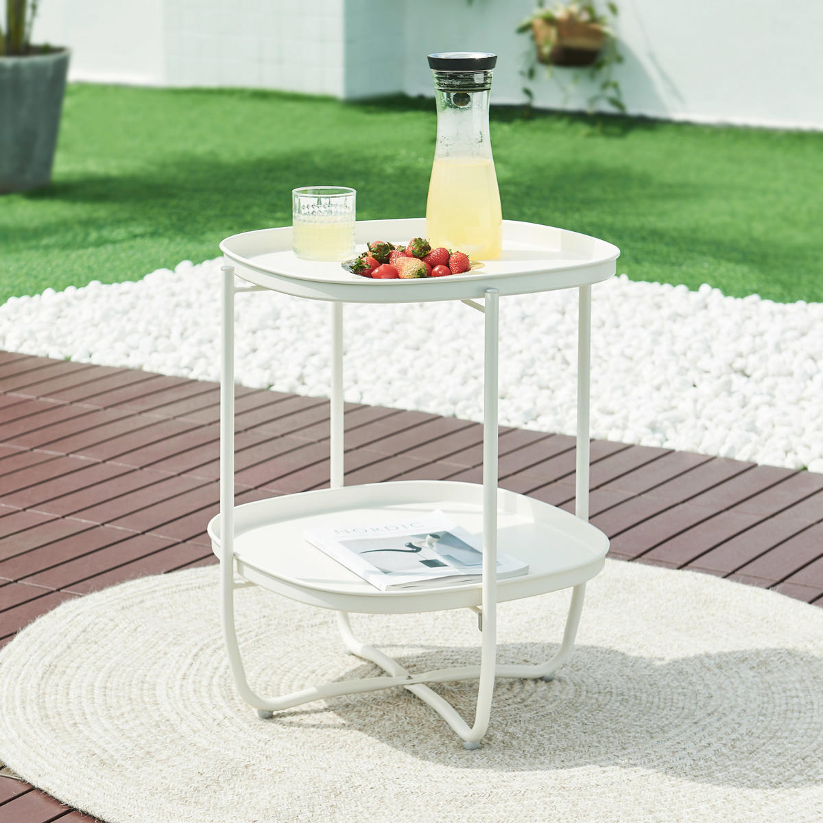 TABLETTTISCH Sandefjord - Weiß, Metall (46/46/57.5cm) - [en.casa]