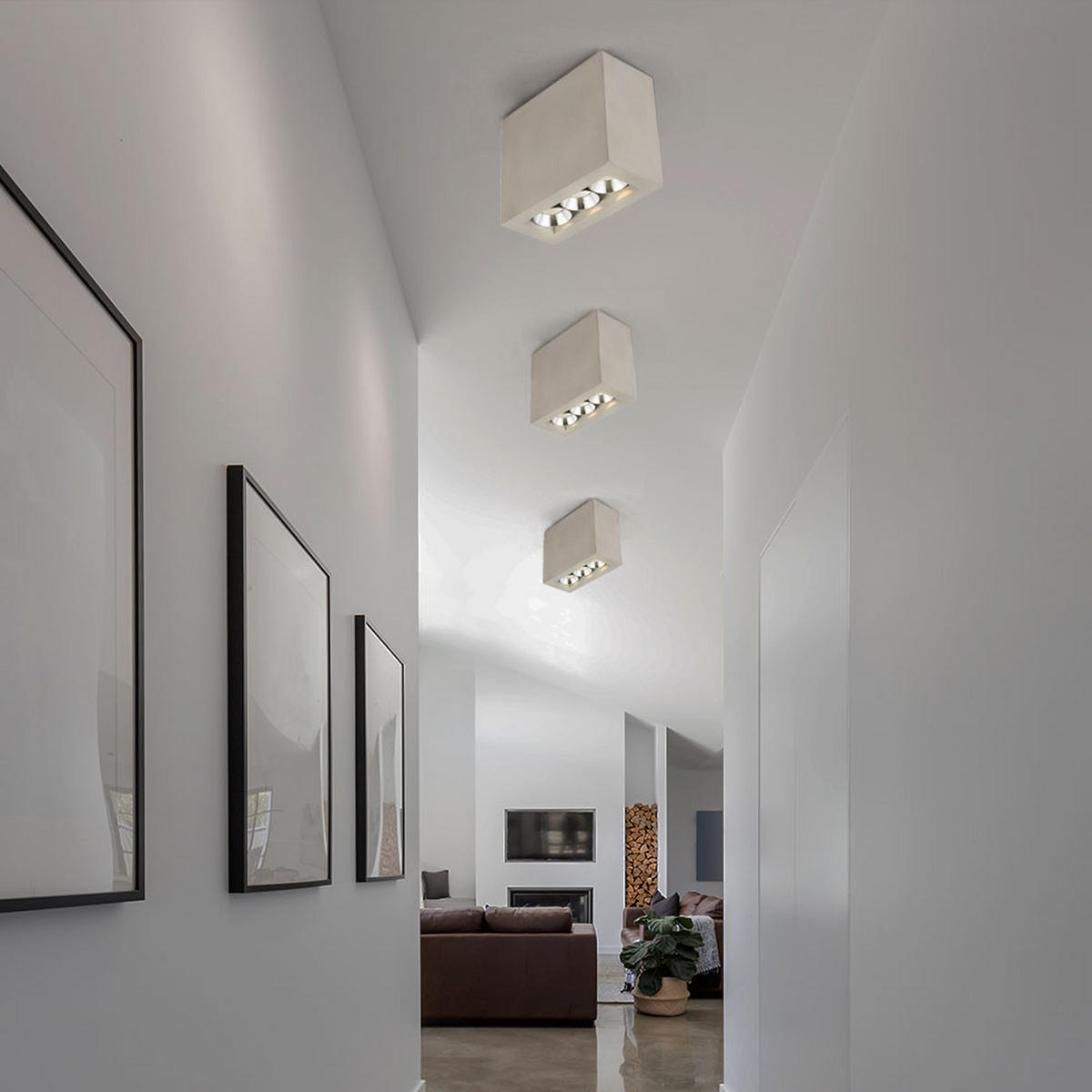 LED DECKENLEUCHTE TIMO Betonoptik Grau 3er Set - Grau, Metall (12.2/5.6/10cm) - Globo Lighting