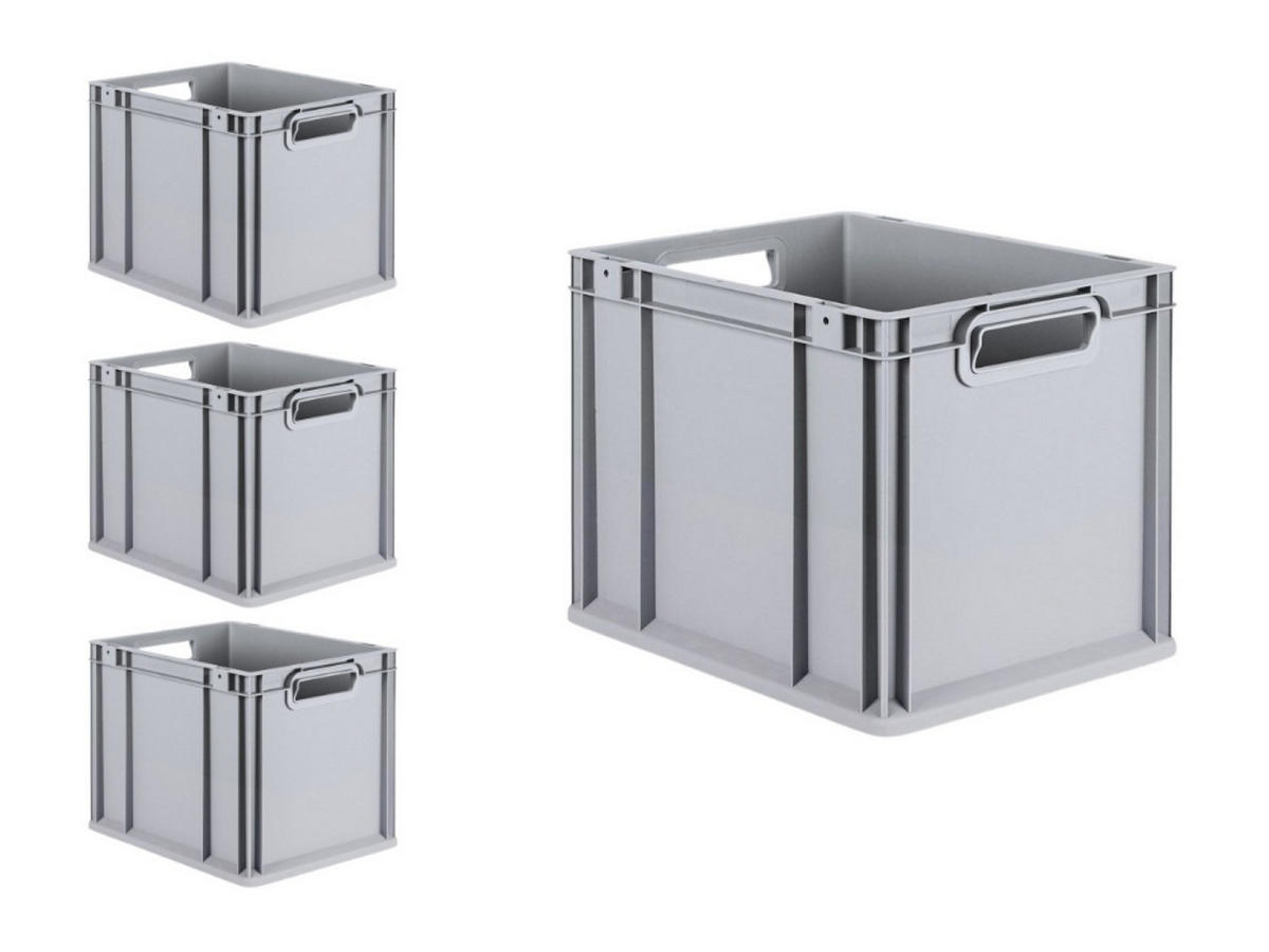 EUROBOX 4x Nextgen Economy Griffe Offen 32x30x40cm 30 Liter - Grau, Kunststoff (30/32/40cm) - PROREGAL