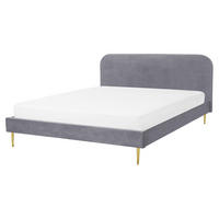 POLSTERBETT 160/200cm Grau Flayat - Grau, Textil (160/200cm) - Beliani