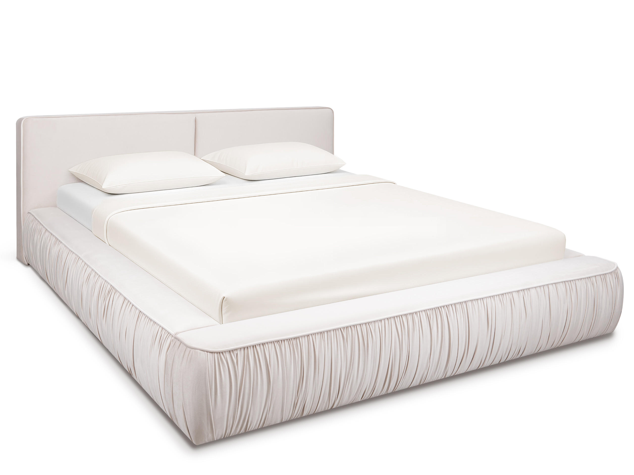 POLSTERBETT Liva Hellbeige 180/200 cm Samt mit Bettkasten - Beige, Textil/Metall (180/200cm) - wonello