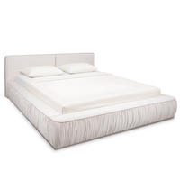 POLSTERBETT Liva Hellbeige 180/200 cm Samt mit Bettkasten - Beige, Textil/Metall (180/200cm) - wonello