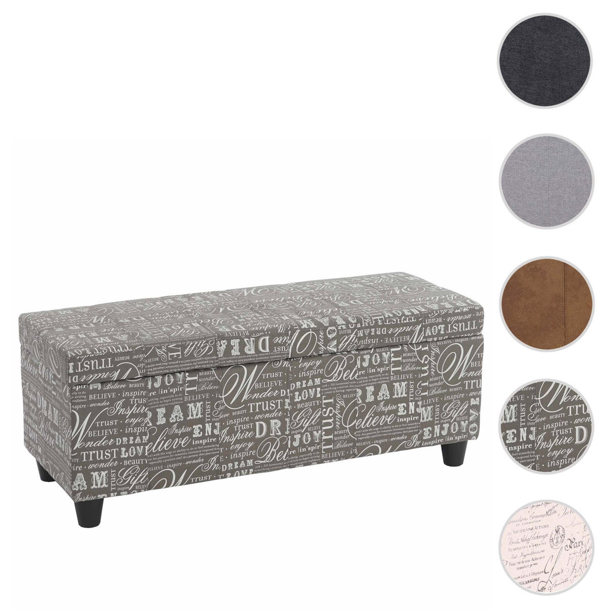 AUFBEWAHRUNGS-TRUHE Grau - Grau, Textil (114/45/45cm) - MCW