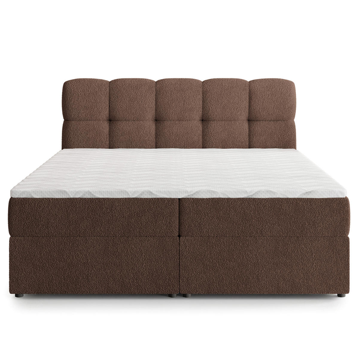 POSTEL Boxspring MERU 140x200 cm Hnědá - hnědá, kompozitní dřevo/textil (140/200cm) - MASSENO