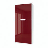 BÜROSCHRANK Logan Fronten in Bordeaux Hochglanz - Bordeaux, Holzwerkstoff (82/184/37cm) - Vladon