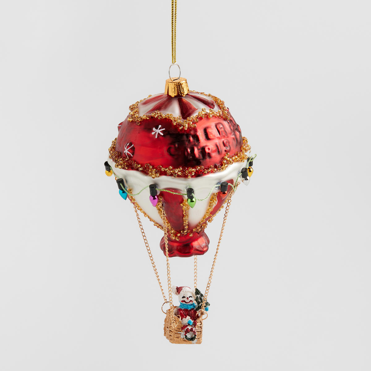 GLASKUGEL Twirlos, mehrfarbig, 8 x 8 x 16 cm, Dekorative Weihnachtsdeko - Multicolor, Glas (8/8/16cm) - home&you