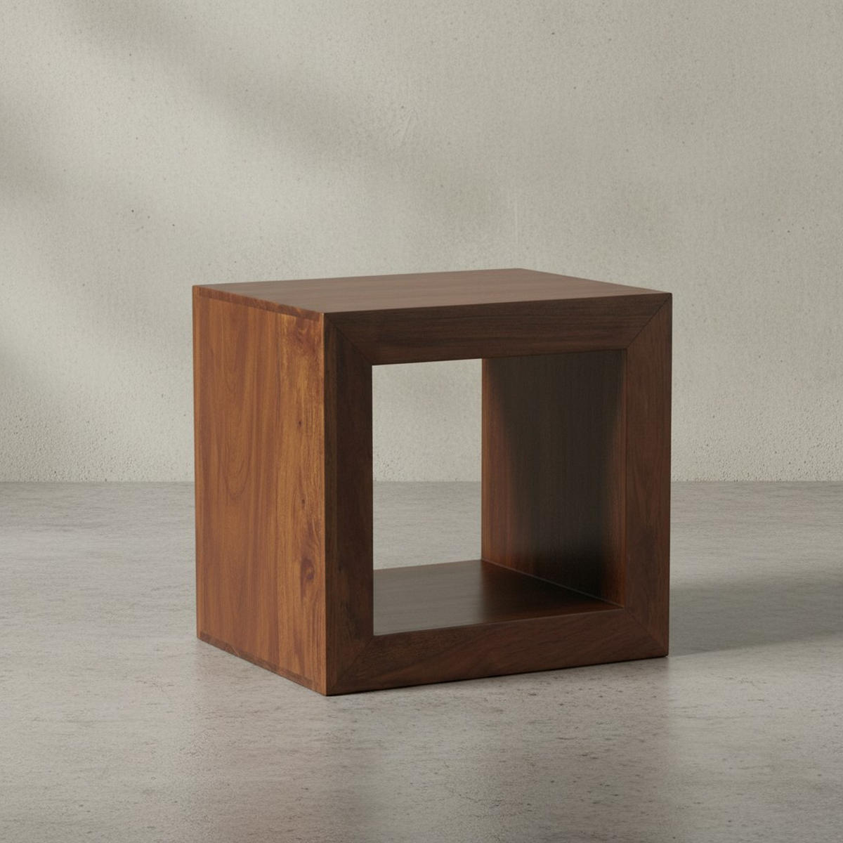 STANDREGAL – Naturholz, 44x44x33 cm, handgefertigt, geradlinig - Braun, Holz (44/44/33cm) - KADIMA DESIGN