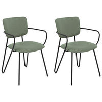 ÉTKEZŐSZÉK 2 darabos Szett Kárpit Zöld Elko - zöld, textil/fém (53/80/54cm) - Beliani