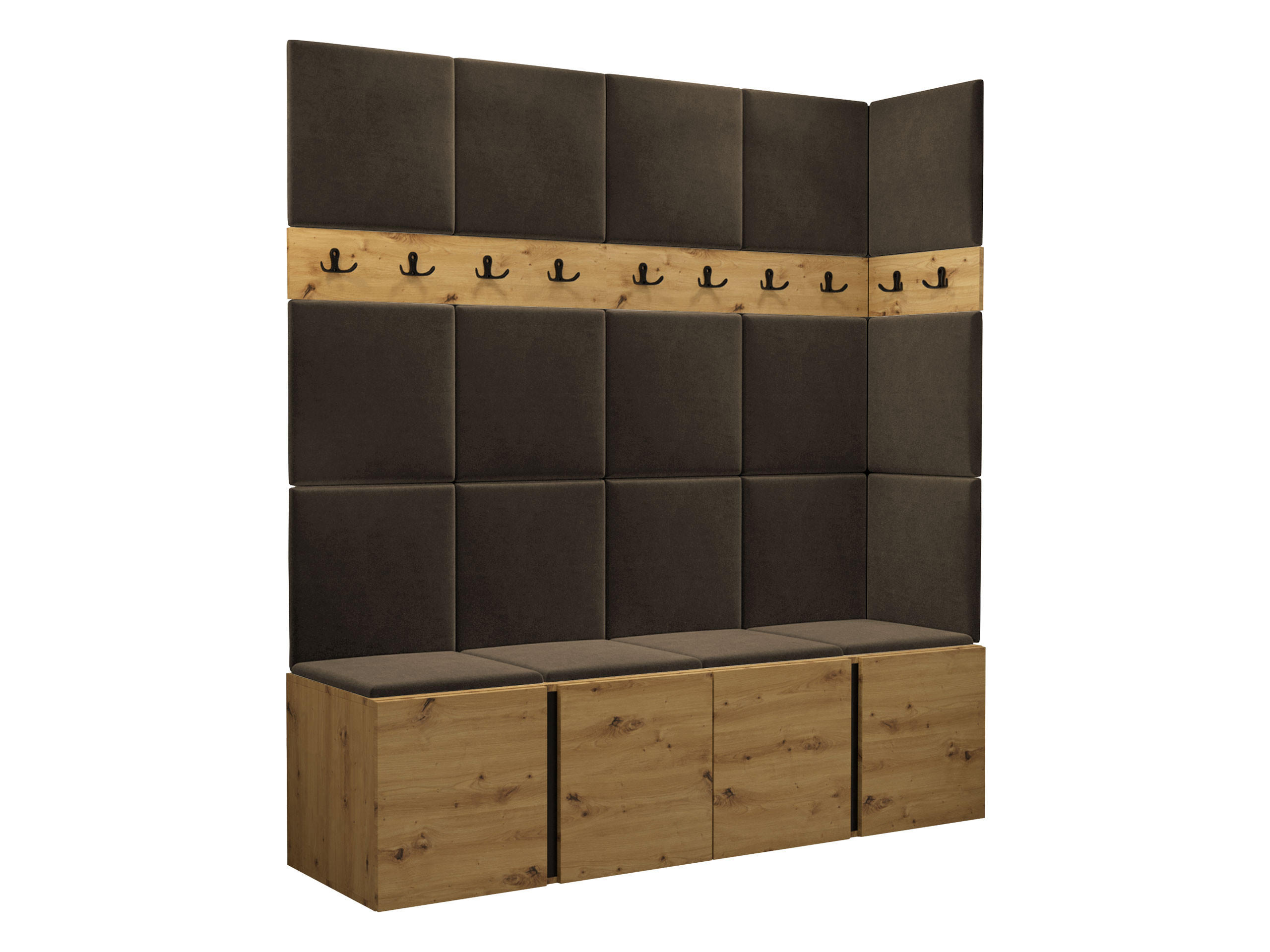 Mirjan24 Garderoben-Set Eiche Artisan, Braun 168x186x46 cm