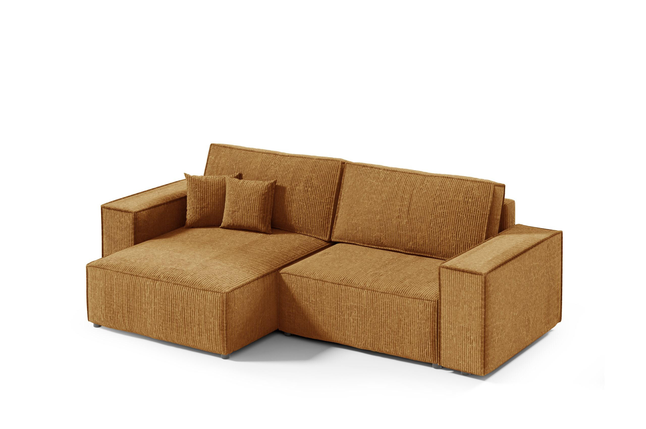 ECKSOFA mit Schlaffunktion Orange - Orange, Textil (257/148cm) - Furnisell