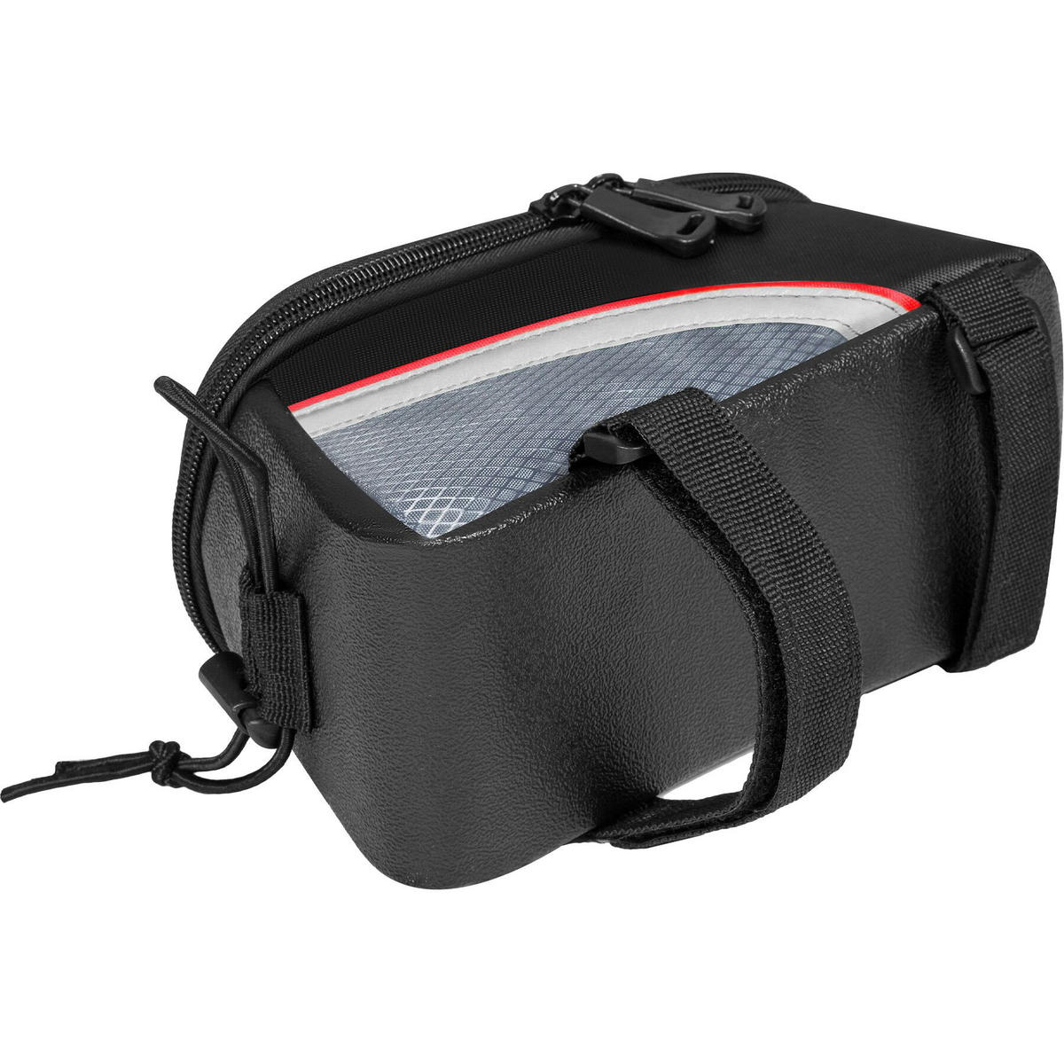 FAHRRADTASCHE Georg mit Fahrradrahmentasche ,wasserabweisend und robust,schwarz/rot - Rot/Schwarz, Textil (10/10.5/20.5cm) - tectake