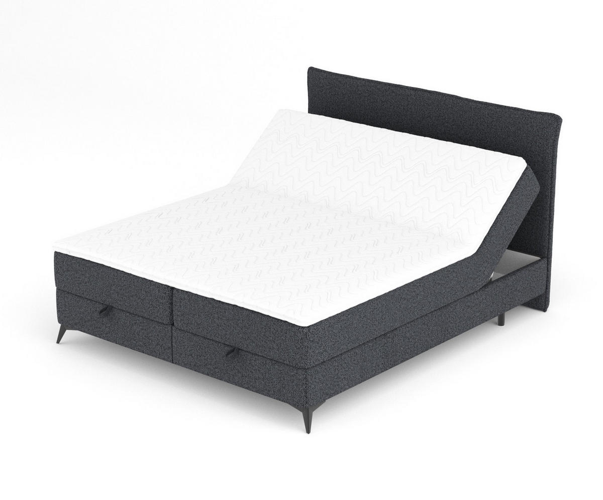BOXBETT Peru Schwarz 200/200 cm im Webstoff - Schwarz, Holz/Holzwerkstoff (200/200cm) - Maison de Reve