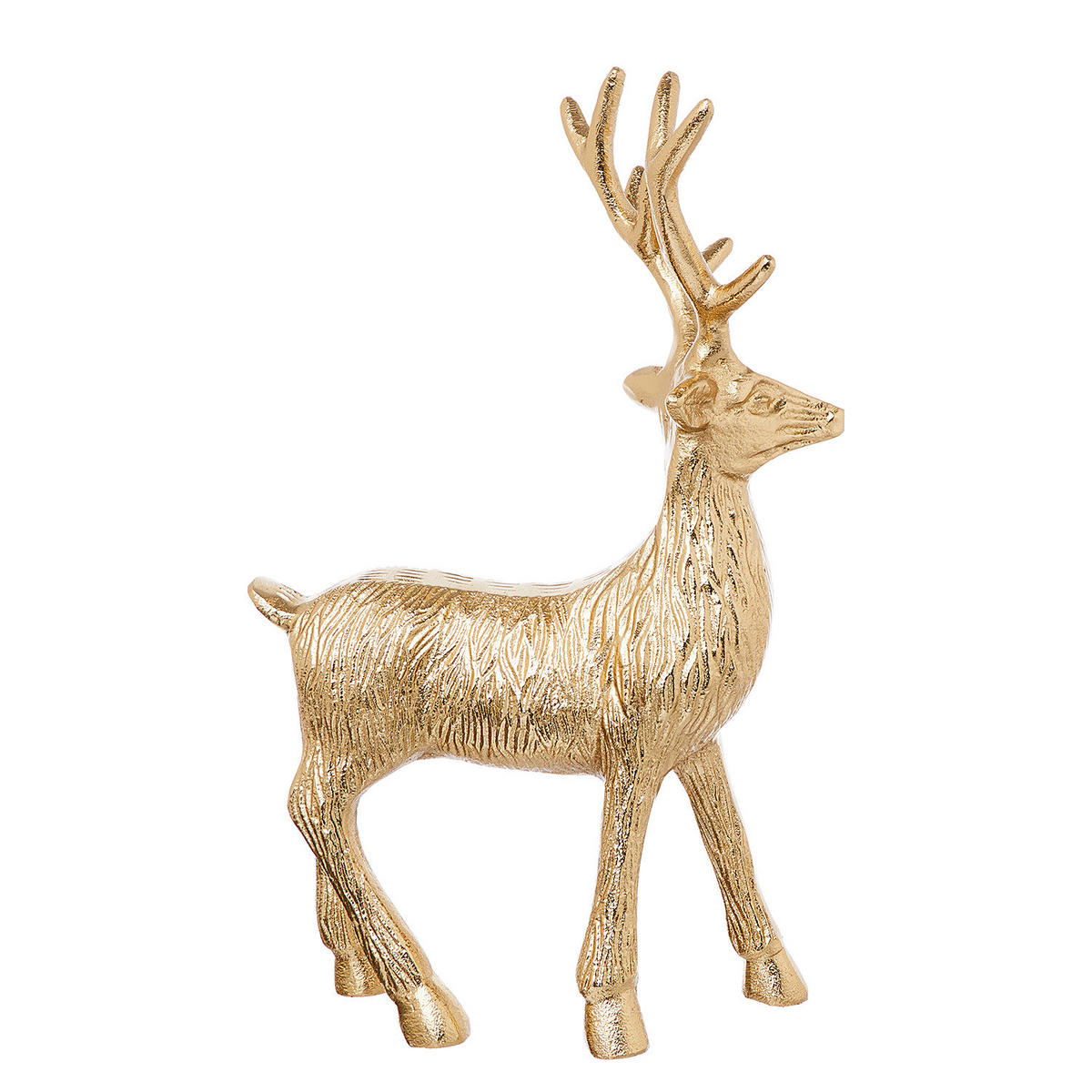 DEKOFIGUR Hirsch Stallone - Goldfarben, Metall (25/15/7cm) - Butlers