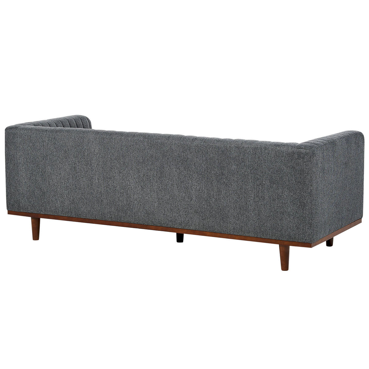 3-SITZER-SOFA dunkelgrau Skaule - Dunkelbraun/Grau, Textil (205/71/82cm) - Beliani