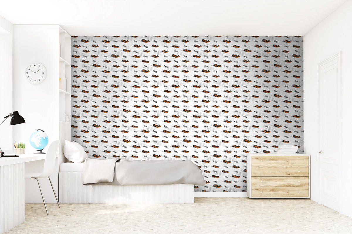 TAPETE Rennwagen 50 x 900 cm - Orange, Papier (50/0.1cm) - Sanders & Sanders
