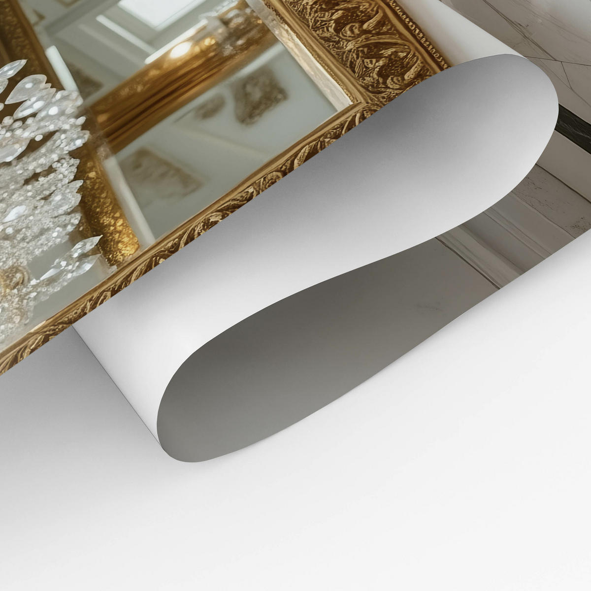 POSTER für Badezimmer WC LAMA mit Zeitung auf Toilette Glamour Abstraktion 50x70cm - Gelb/Beige, Papier (50/70/70cm) - Muralo