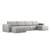 WOHNLANDSCHAFT Strukturstoff Stoff Grau - Beige/Silberfarben, Kunststoff/Textil (404/80/167cm) - Makamii