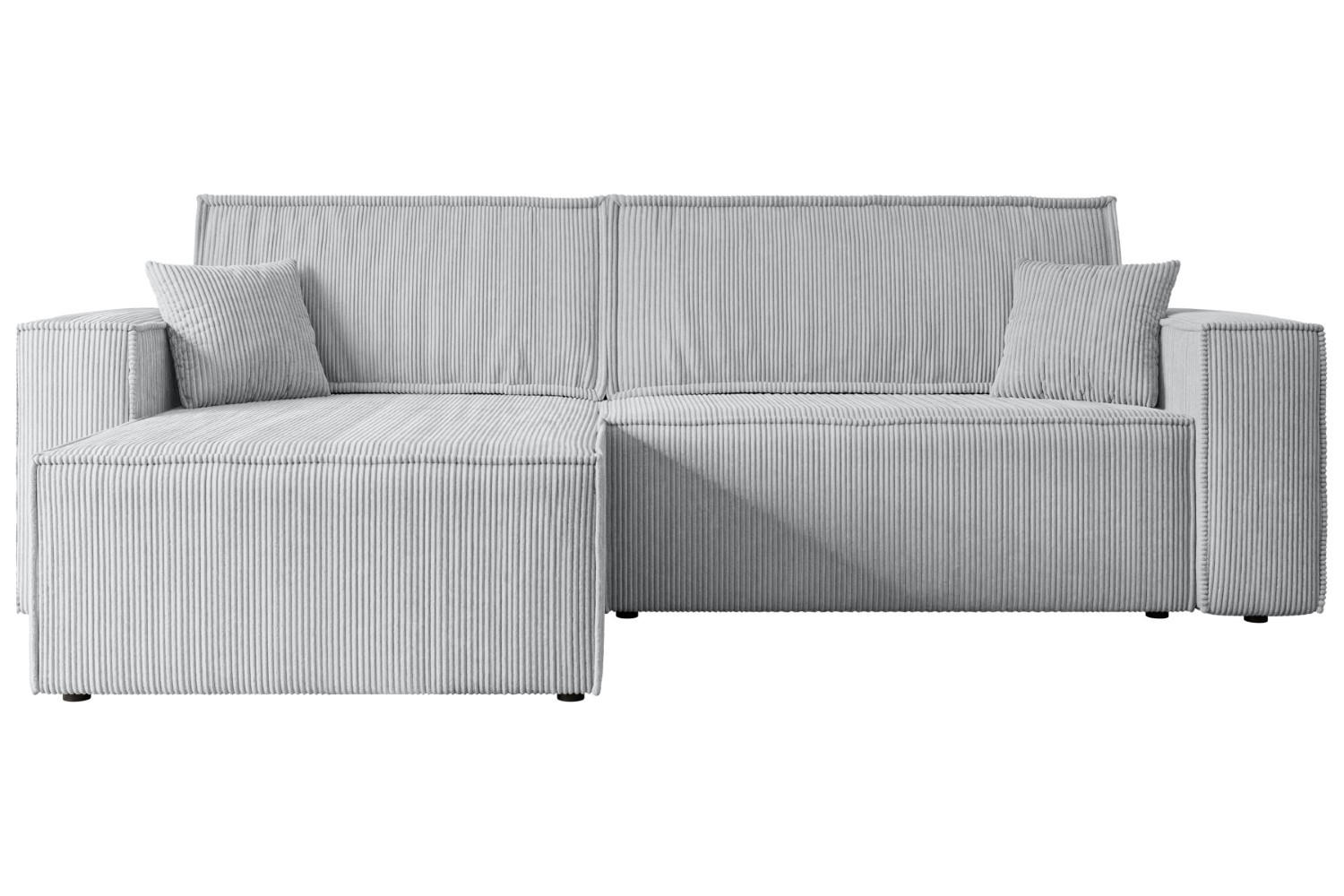 ECKSOFA mit Schlaffunktion und Bettkasten CELTIC-XL - 277x143x83 cm Grau Cord - Schwarz/Grau, Holzwerkstoff/Kunststoff (277/143cm) - ALTDECOR