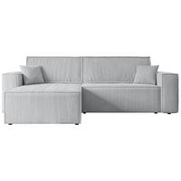 ECKSOFA mit Schlaffunktion und Bettkasten CELTIC-XL - 277x143x83 cm Grau Cord - Schwarz/Grau, Holzwerkstoff/Kunststoff (277/143cm) - ALTDECOR