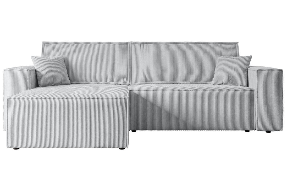 ECKSOFA mit Schlaffunktion und Bettkasten CELTIC-XL - 277x143x83 cm Grau Cord - Schwarz/Grau, Holzwerkstoff/Kunststoff (277/143cm) - ALTDECOR