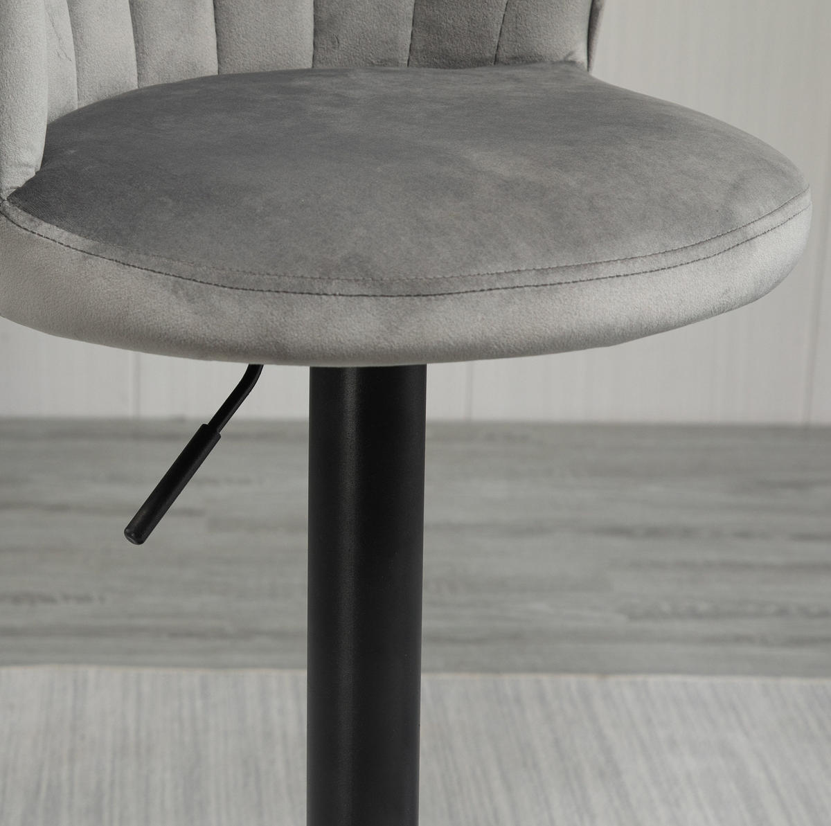 BARHOCKER 2er-Set höhenverstellbar drehbar Grau 54 x 56 x 91-111 cm - Grau, Metall (56/111/54cm) - Meubliv