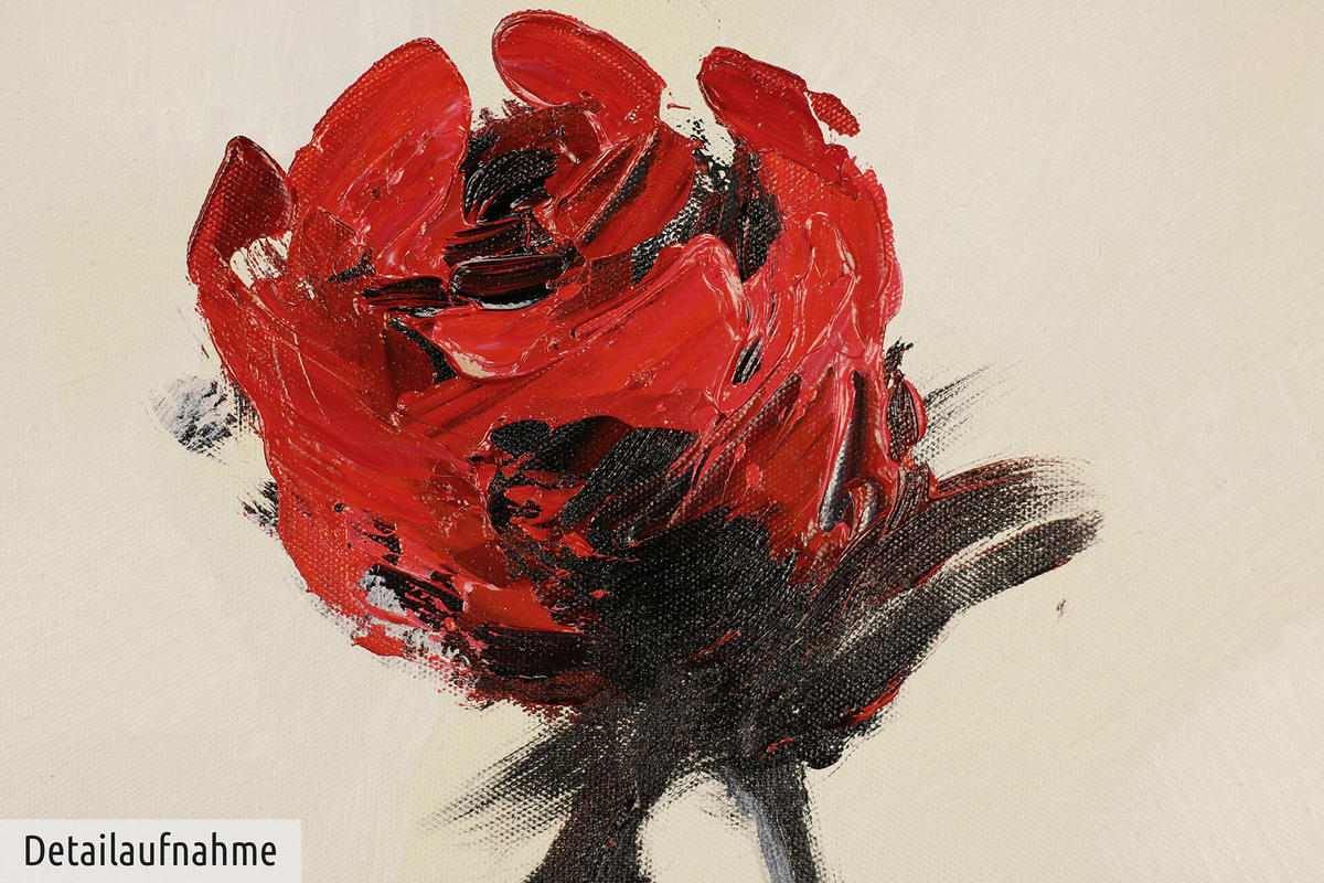 ACRYLBILD HANDGEMALT 50/60 cm - Beige/Rot, Holz/Textil (50/60cm) - KUNSTLOFT