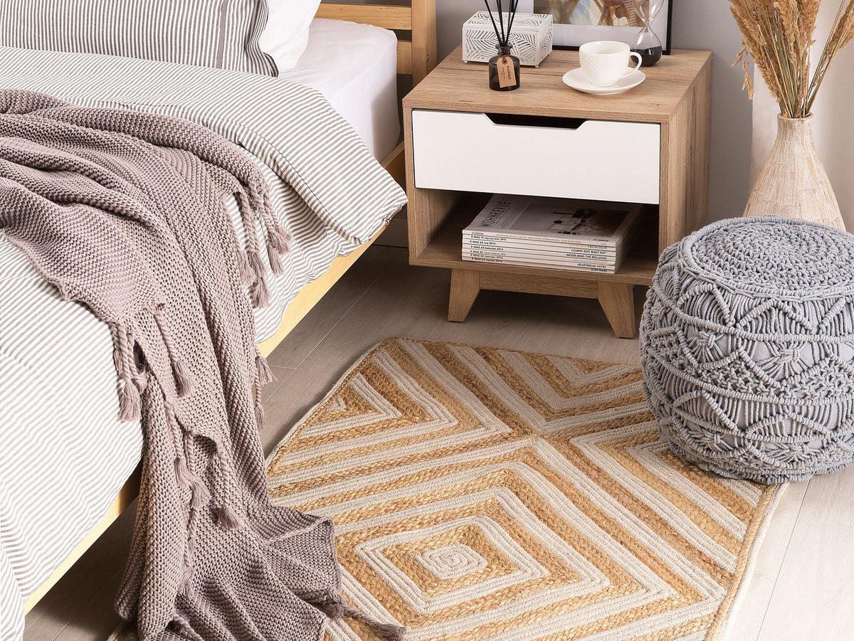 KURZFLOR-TEPPICH Pirli 150/80 cm - Beige, Textil (80/150cm) - Beliani