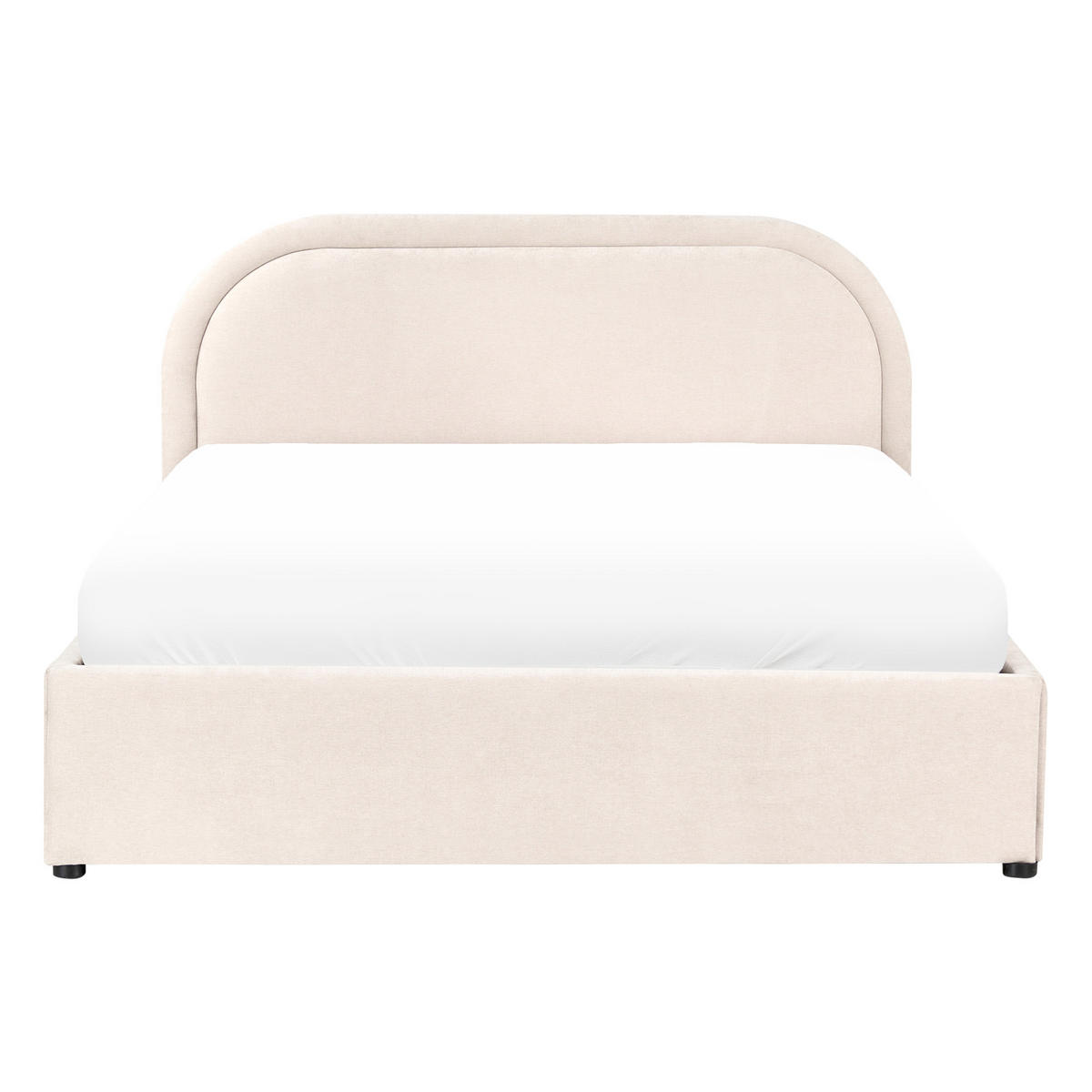 PAT cu spațiu de depozitare 140/200 șenilă bej deschis Quillien - bej, material textil (140/200cm) - Beliani