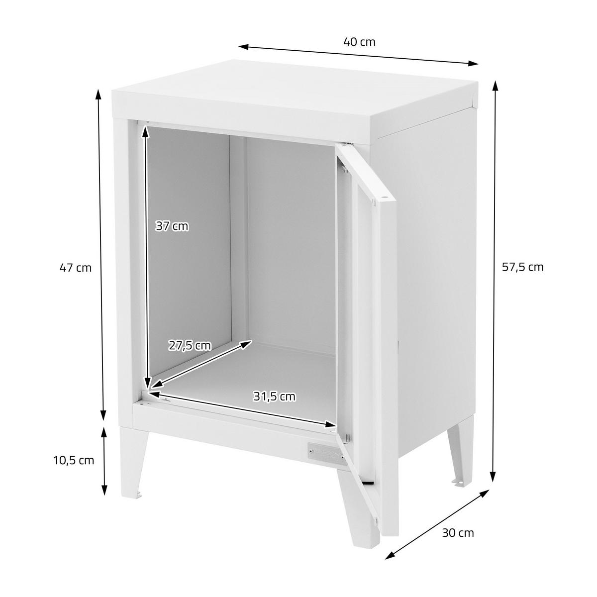 AKTENSCHRANK - Weiß, Metall (30/57.5/40cm) - ML-DESIGN