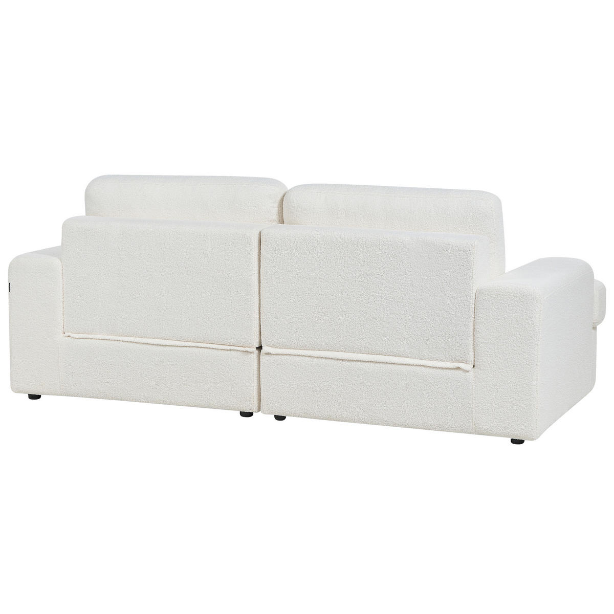 3-SITZER-SOFA Bouclé cremeweiß Alla - Weiß, Textil (208/86/112cm) - Beliani