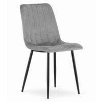 STUHL ORSARA 1 Stück, Grau, mit Samtstoff gepolstert - Hellgrau, Textil/Metall (43/90/51cm) - Komodee