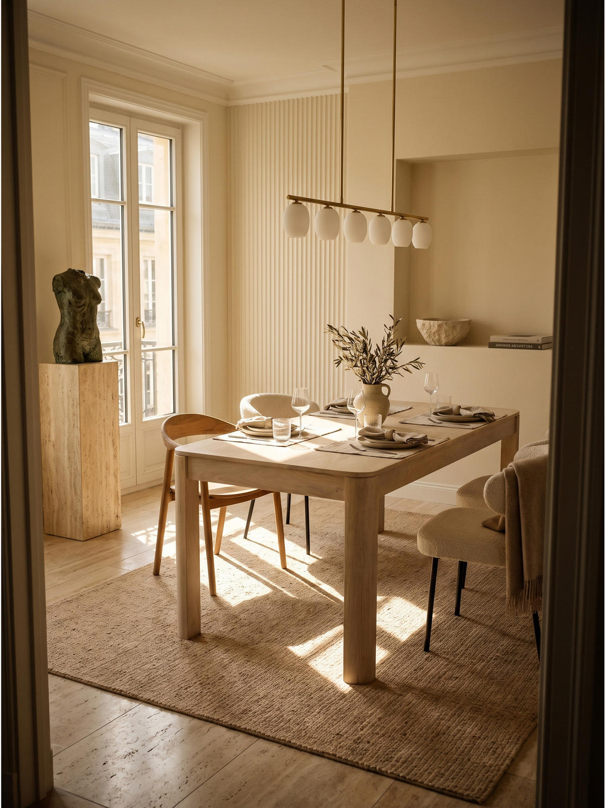 ESSTISCH CHARENTE, Mango Massivholz, handgefertigt, Weiß-Mango, 120 x 60 x 76 cm - Beige/Weiß, Holz (60/120/76cm) - KADIMA DESIGN