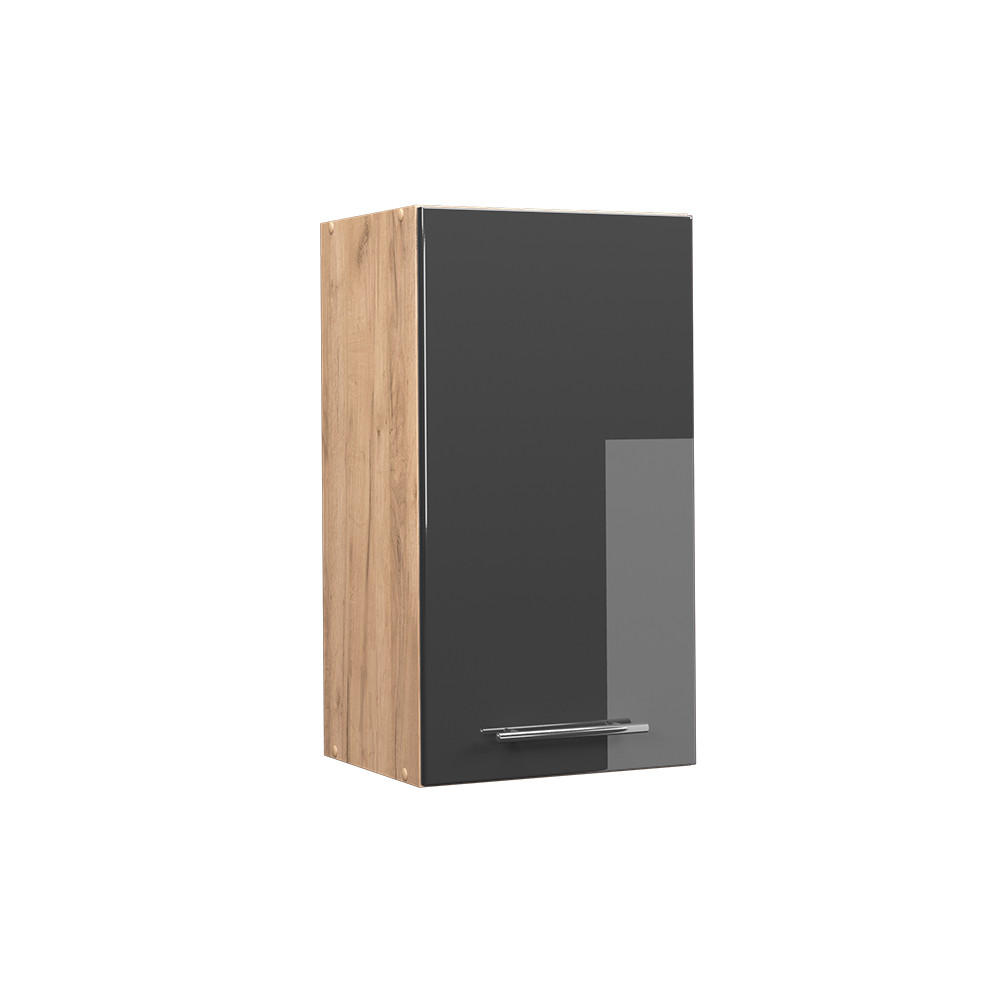 HÄNGESCHRANK Fame-Line Anthrazit Hochglanz 40 cm - Honigeiche/Schwarz Hochglanz, Holzwerkstoff (40/72/34.1cm) - Vicco