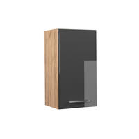 HÄNGESCHRANK Fame-Line Anthrazit Hochglanz 40 cm - Honigeiche/Schwarz Hochglanz, Holzwerkstoff (40/72/34.1cm) - Vicco