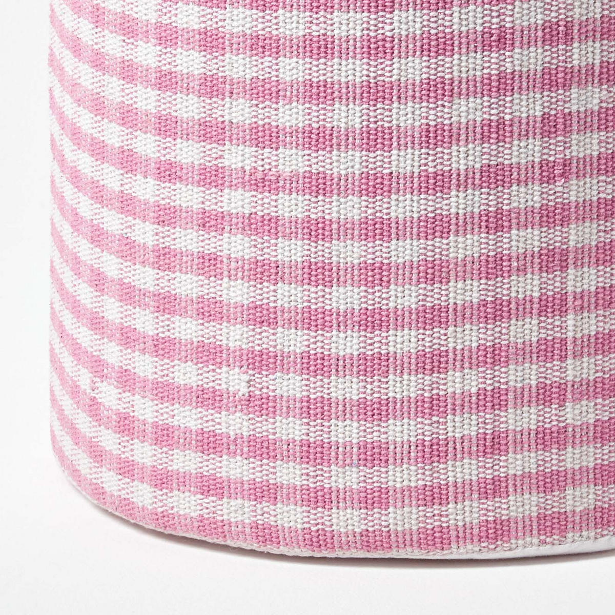 SITZPOUF Vichy-Karo rosa, Hocker rund 40/40/42 cm - Rosa, Textil (40/42/40cm) - Homescapes