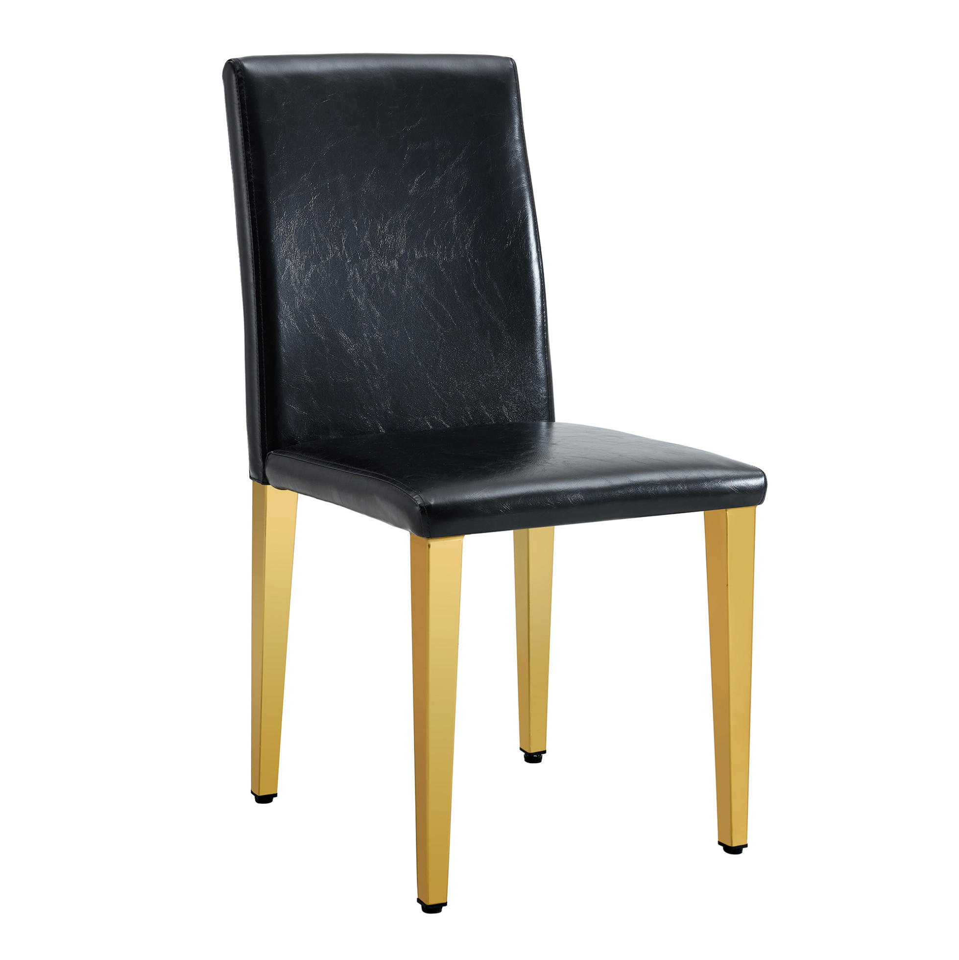 ESSZIMMERSTUHL 4er-Set Schwarz-Gold PU-Leder Metall - Schwarz, Metall (47/90/41cm) - Meubliv