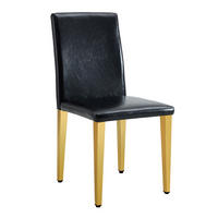 ESSZIMMERSTUHL 4er-Set Schwarz-Gold PU-Leder Metall - Schwarz, Metall (47/90/41cm) - Meubliv
