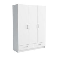 DREHTÜRENSCHRANK PINELLO 144/200/50 cm 3-türig Weiß - Weiß, Holzwerkstoff (144/200/50cm) - MASSENO