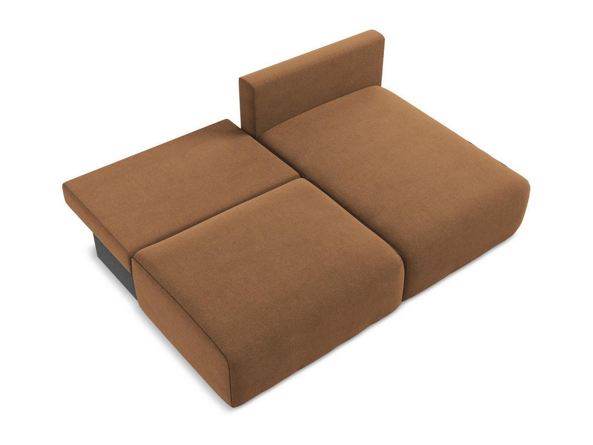 ECKSOFA mit Schlaffunktion rechts Strukturstoff Stoff Orange - Beige/Terra cotta, Kunststoff/Textil (210/149cm) - Makamii